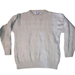 Burberrys Burberry of London vintage cream wool mens sweater L large